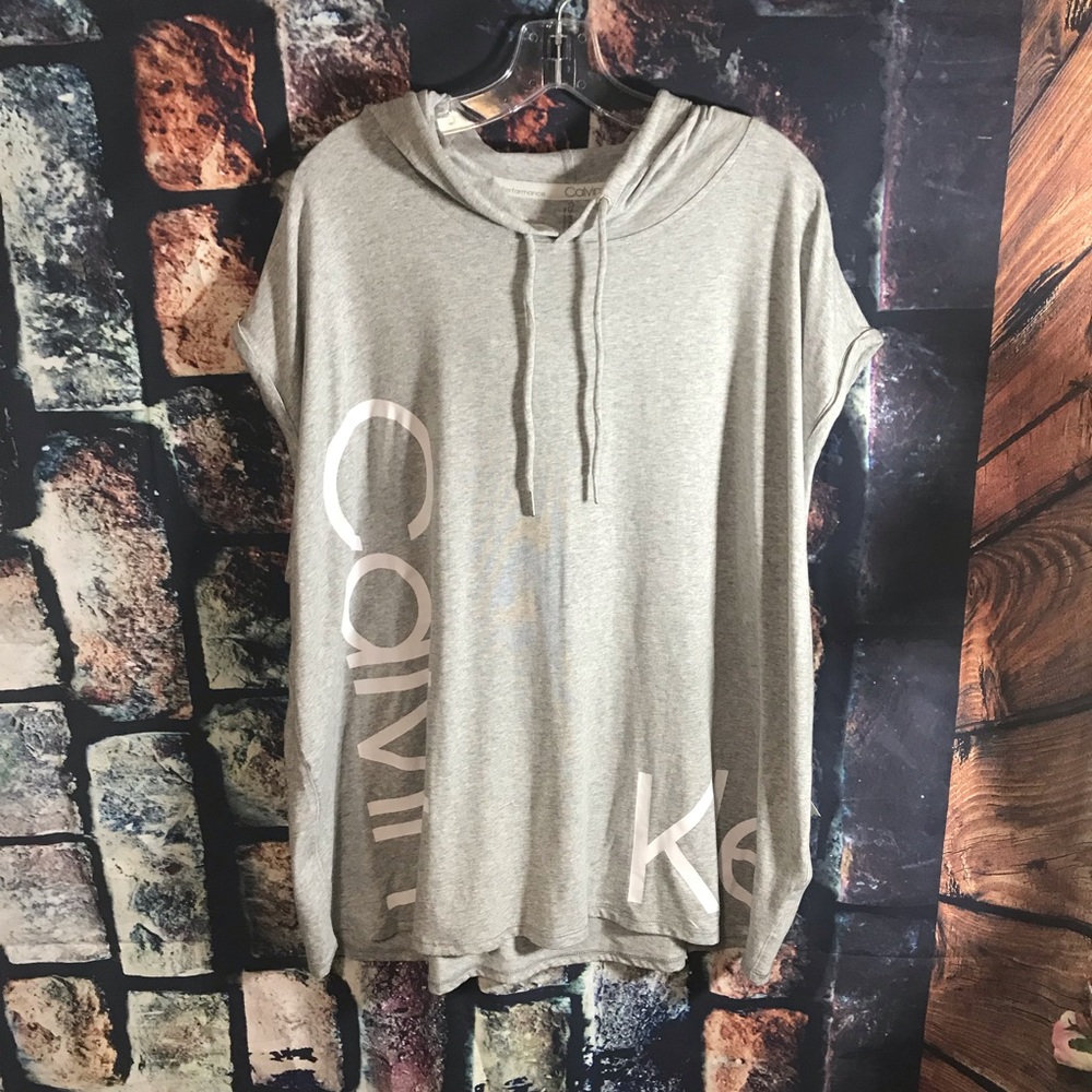 Calvin Klein 2 X Large sleeveless  hoodie, gray